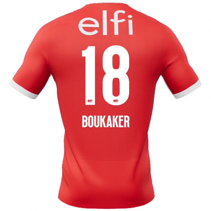 Kandiny Férfi Romaissa Boukaker #18 Piros Fehér Hazai Jersey 2024/25 Mez Póló Ing