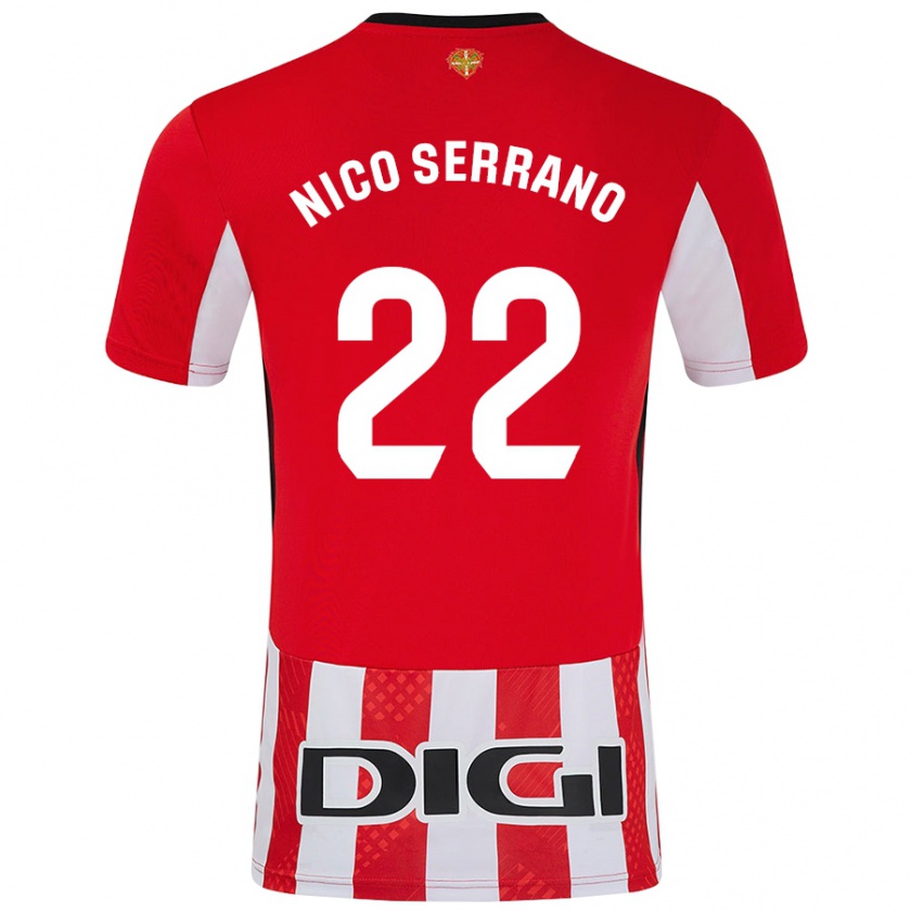 Kandiny Férfi Nico Serrano #22 Piros Fehér Hazai Jersey 2024/25 Mez Póló Ing