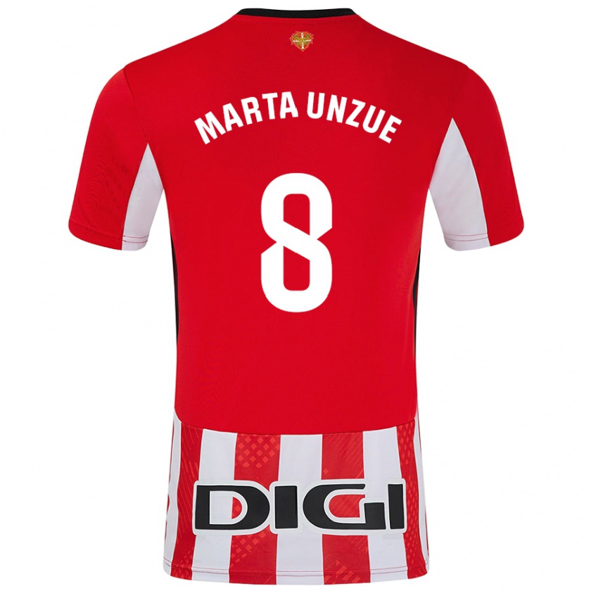 Kandiny Férfi Marta Unzué Urdániz #8 Piros Fehér Hazai Jersey 2024/25 Mez Póló Ing