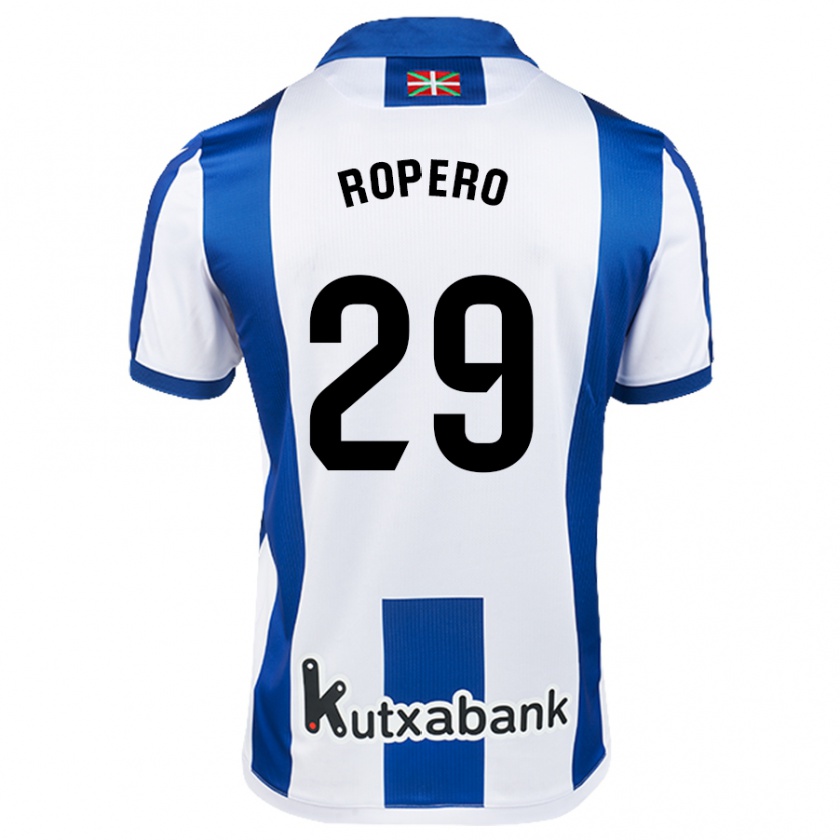 Kandiny Férfi Iker Ropero #29 Fehér Kék Hazai Jersey 2024/25 Mez Póló Ing