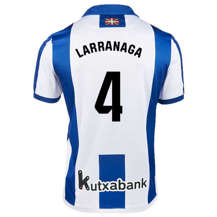 Kandiny Férfi Aitor Larrañaga #4 Fehér Kék Hazai Jersey 2024/25 Mez Póló Ing