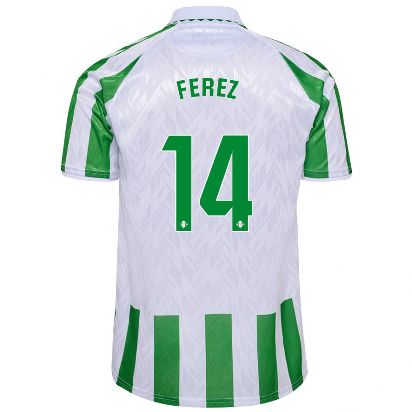 Kandiny Férfi Carolina Férez #14 Zöld Fehér Csíkok Hazai Jersey 2024/25 Mez Póló Ing