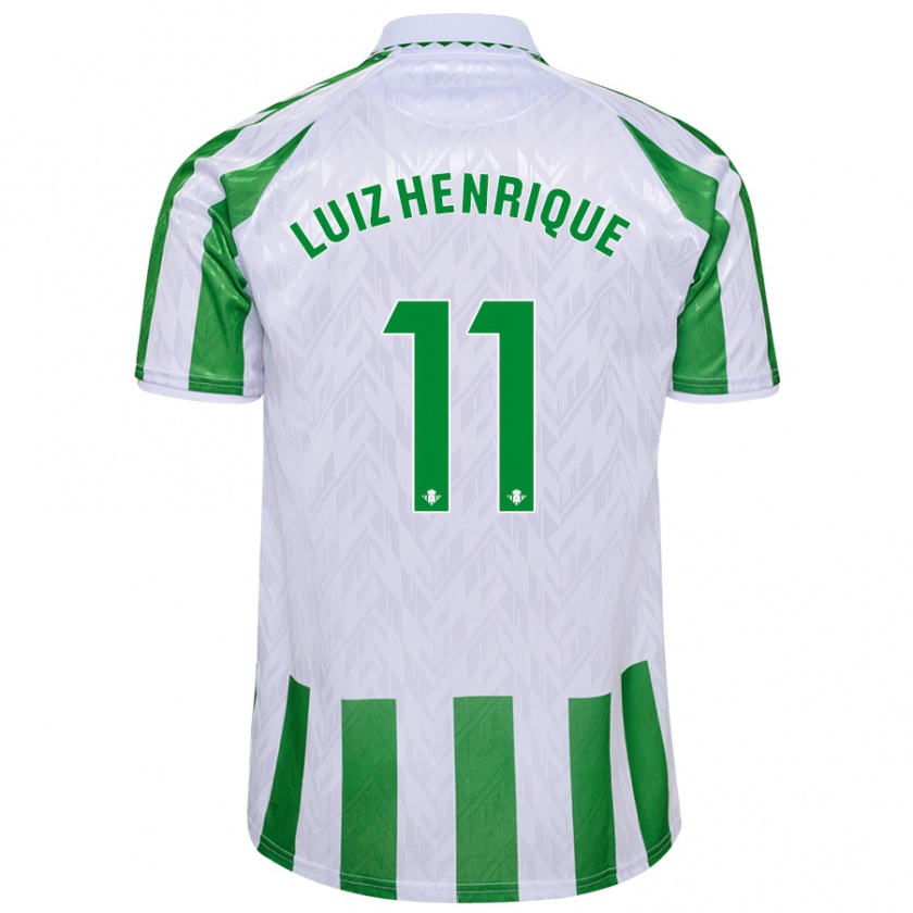 Kandiny Férfi Luiz Henrique #11 Zöld Fehér Csíkok Hazai Jersey 2024/25 Mez Póló Ing