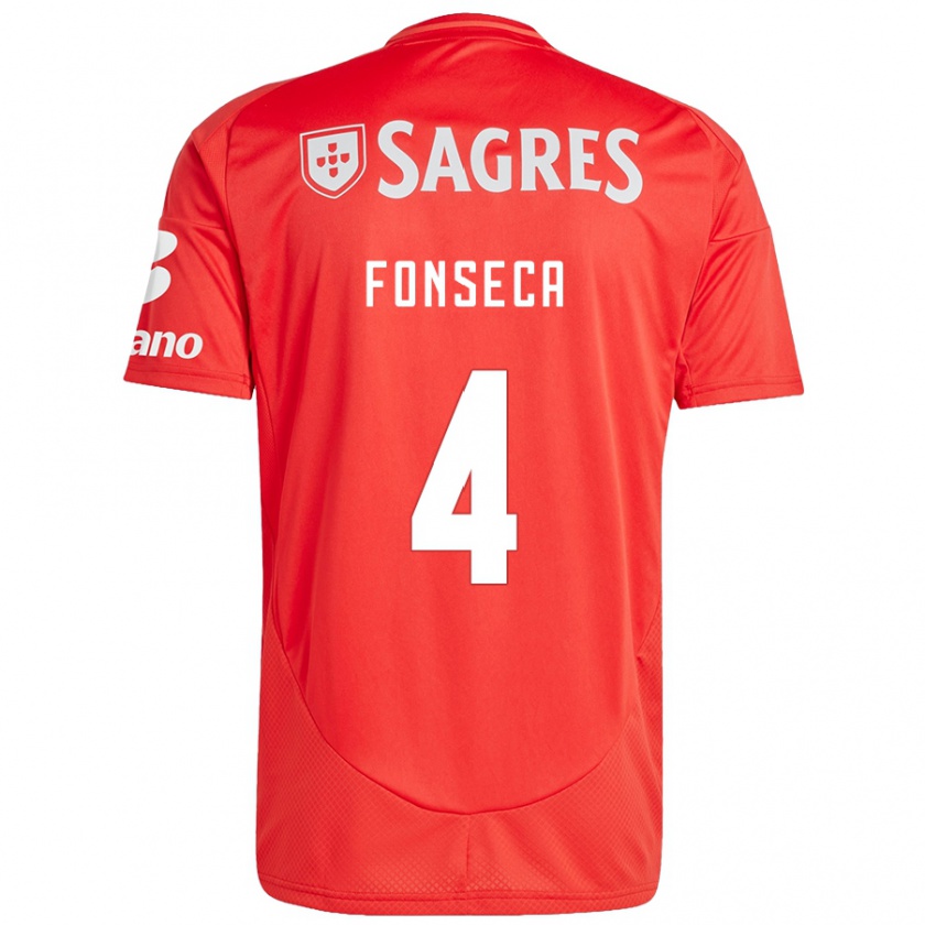 Kandiny Férfi João Fonseca #4 Piros Fehér Hazai Jersey 2024/25 Mez Póló Ing