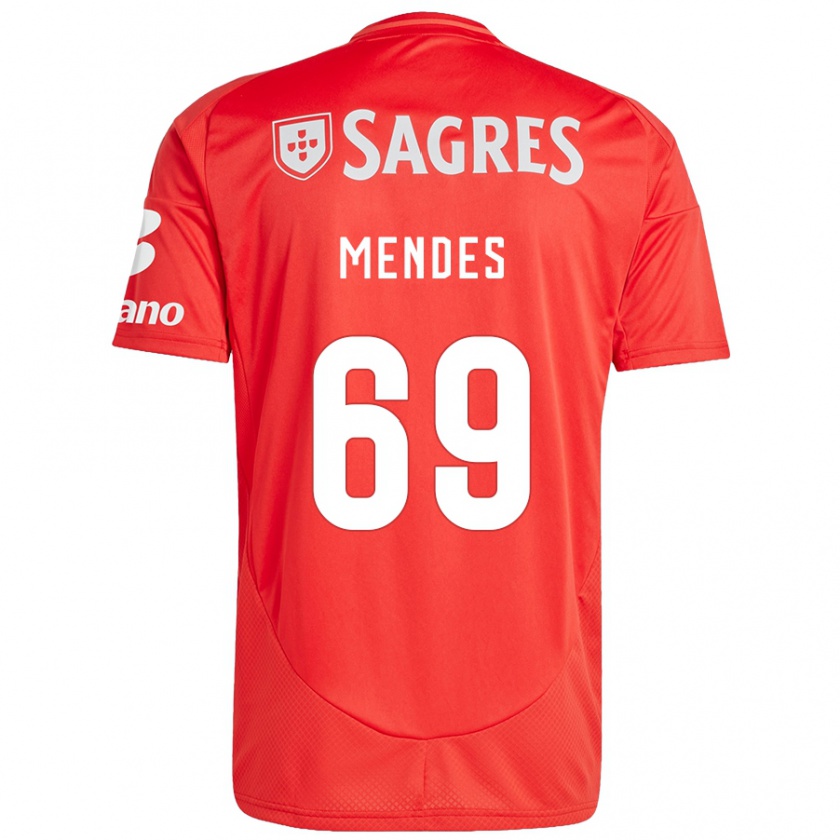 Kandiny Férfi Vladimir Mendes #69 Piros Fehér Hazai Jersey 2024/25 Mez Póló Ing