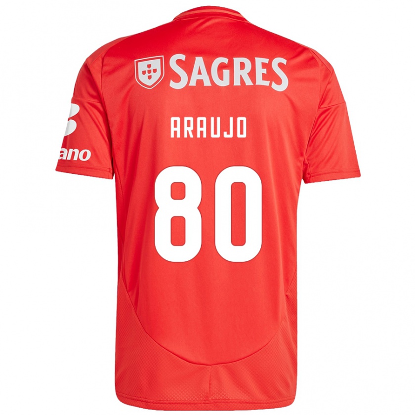 Kandiny Férfi Lais Araujo #80 Piros Fehér Hazai Jersey 2024/25 Mez Póló Ing