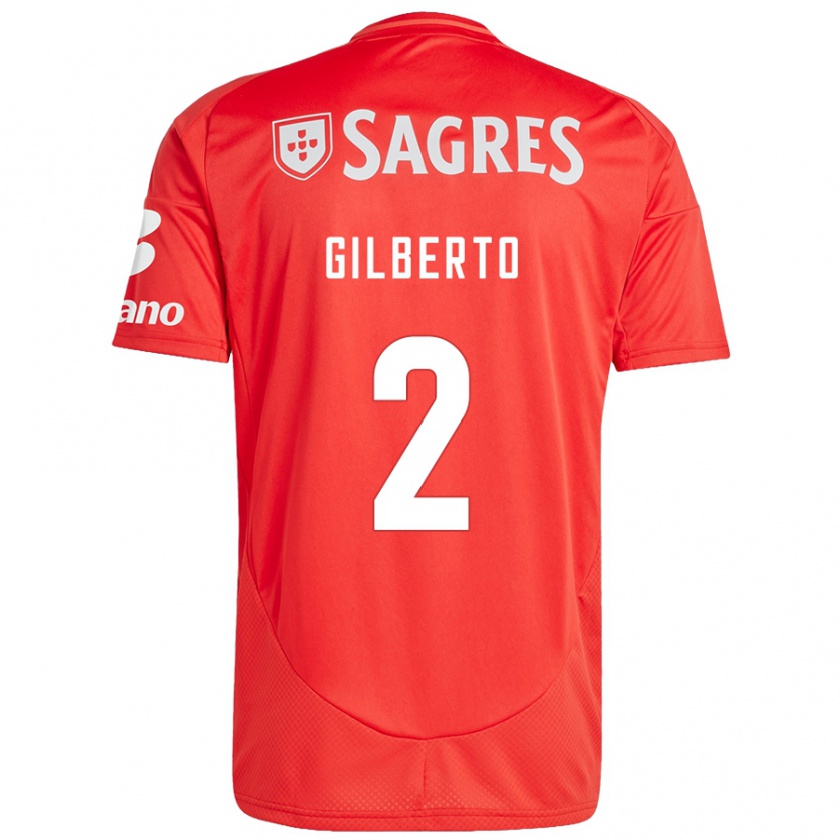 Kandiny Férfi Gilberto #2 Piros Fehér Hazai Jersey 2024/25 Mez Póló Ing