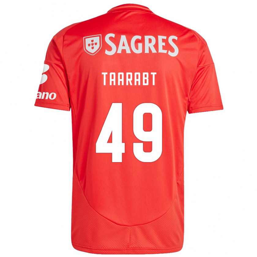 Kandiny Férfi Adel Taarabt #49 Piros Fehér Hazai Jersey 2024/25 Mez Póló Ing