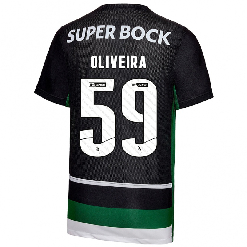 Kandiny Férfi Kauã Oliveira #59 Fekete Fehér Zöld Hazai Jersey 2024/25 Mez Póló Ing