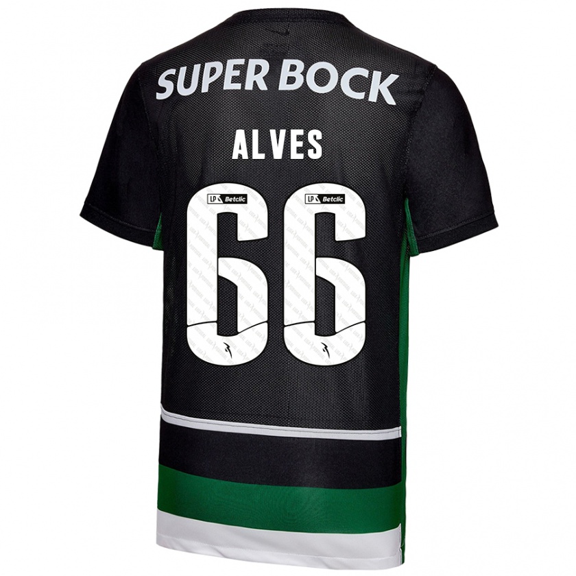 Kandiny Férfi Miguel Alves #66 Fekete Fehér Zöld Hazai Jersey 2024/25 Mez Póló Ing