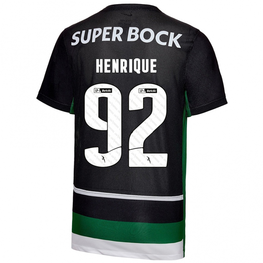 Kandiny Férfi Eduardo Henrique #92 Fekete Fehér Zöld Hazai Jersey 2024/25 Mez Póló Ing