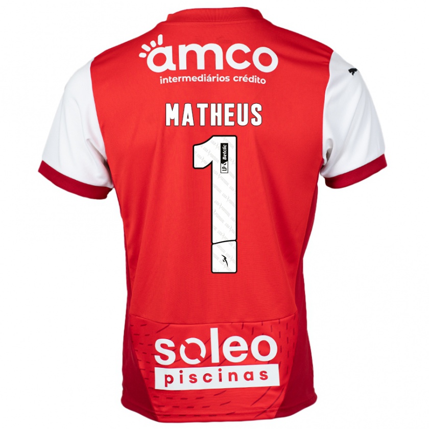 Kandiny Férfi Matheus #1 Piros Fehér Hazai Jersey 2024/25 Mez Póló Ing