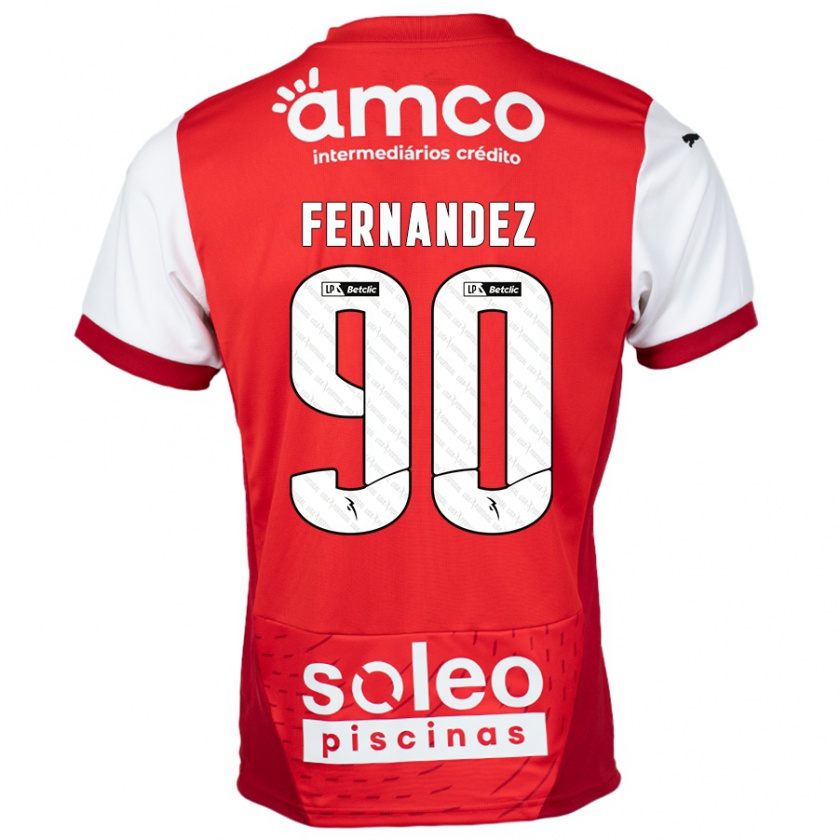 Kandiny Férfi Roberto Fernández #90 Piros Fehér Hazai Jersey 2024/25 Mez Póló Ing