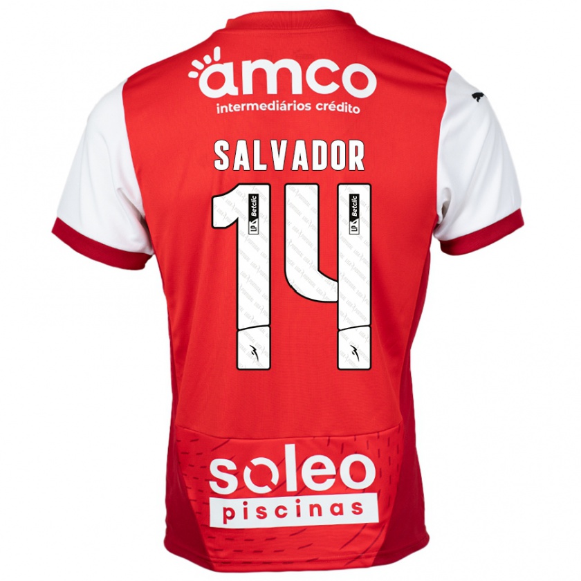 Kandiny Férfi João Salvador #14 Piros Fehér Hazai Jersey 2024/25 Mez Póló Ing