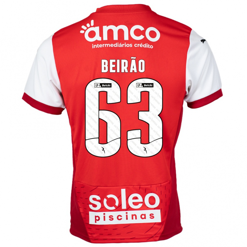 Kandiny Férfi Rodrigo Beirão #63 Piros Fehér Hazai Jersey 2024/25 Mez Póló Ing