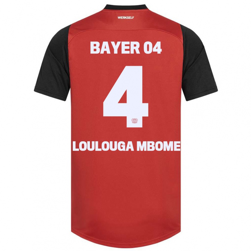 Kandiny Férfi Adrien Loulouga Mbome #4 Piros Fekete Hazai Jersey 2024/25 Mez Póló Ing