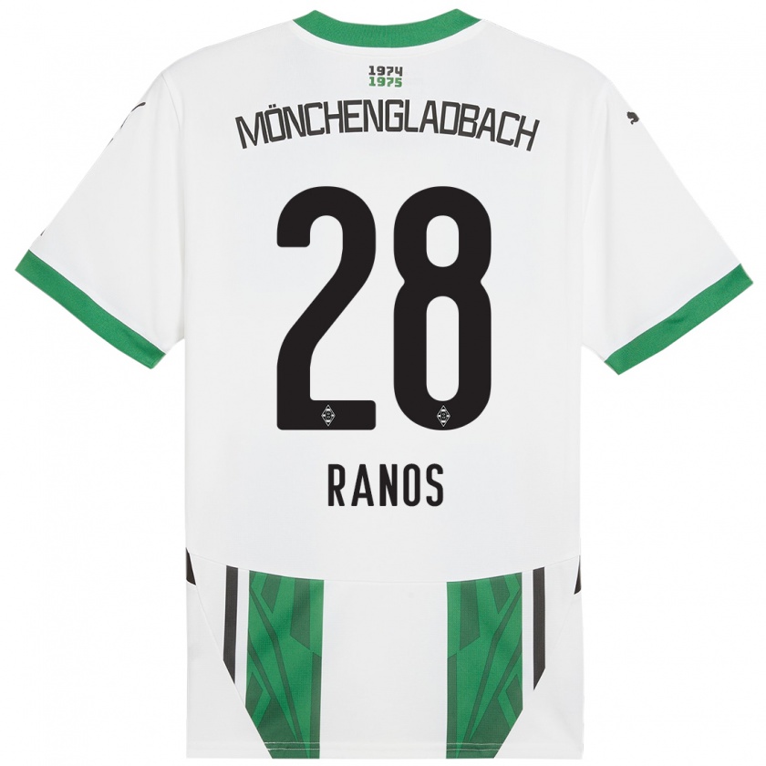 Kandiny Férfi Grant-Leon Ranos #28 Fehér Zöld Hazai Jersey 2024/25 Mez Póló Ing