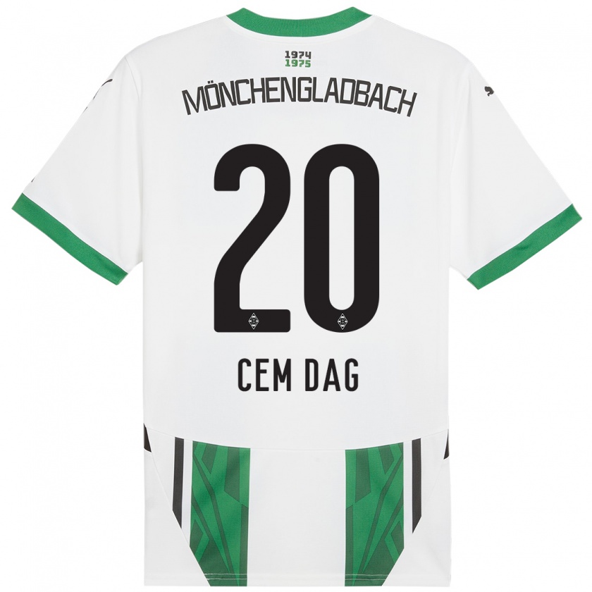 Kandiny Férfi Cem Dag #20 Fehér Zöld Hazai Jersey 2024/25 Mez Póló Ing