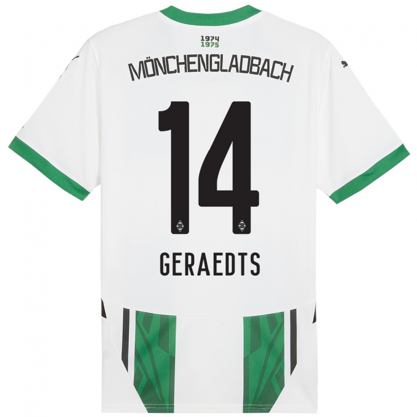 Kandiny Férfi Kelsey Geraedts #14 Fehér Zöld Hazai Jersey 2024/25 Mez Póló Ing