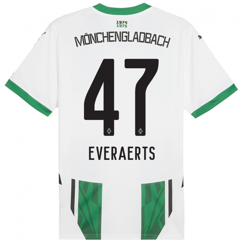 Kandiny Férfi Kim Everaerts #47 Fehér Zöld Hazai Jersey 2024/25 Mez Póló Ing