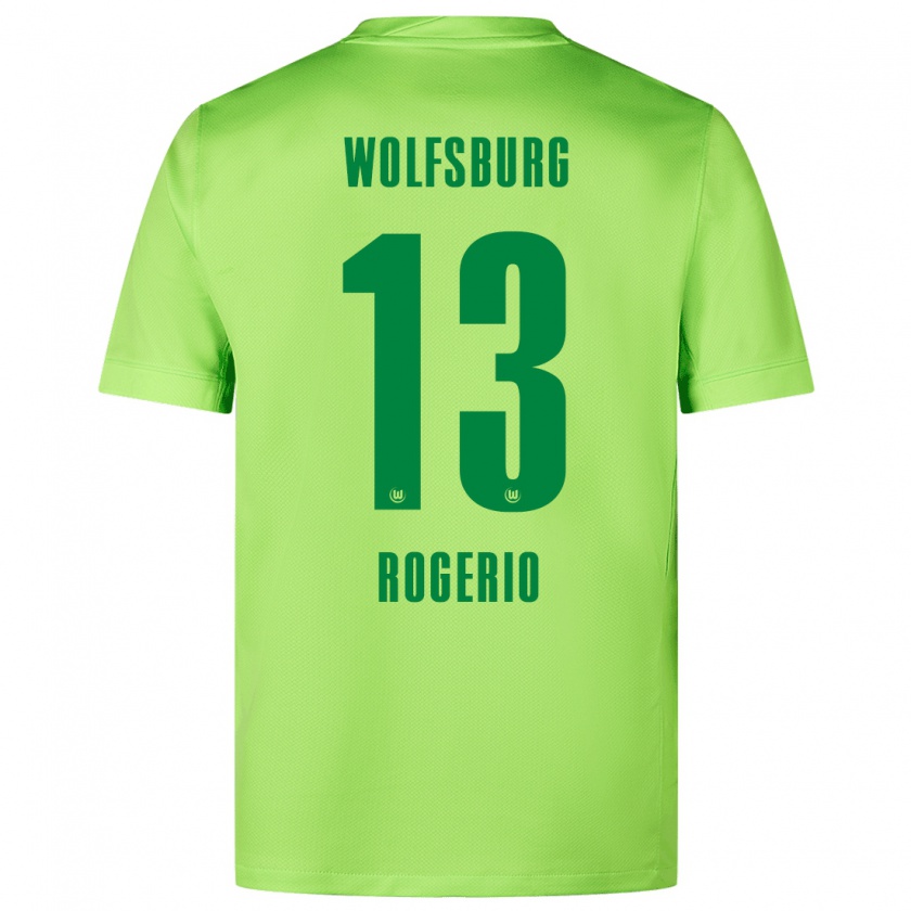 Kandiny Férfi Rogério #13 Fluoreszkáló Zöld Hazai Jersey 2024/25 Mez Póló Ing