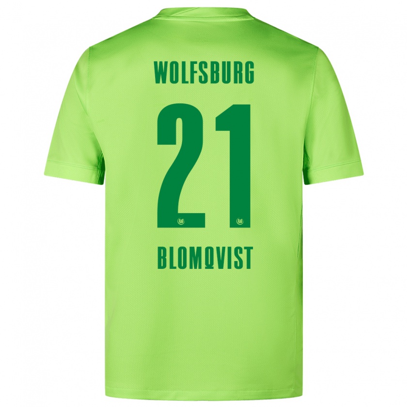 Kandiny Férfi Rebecka Blomqvist #21 Fluoreszkáló Zöld Hazai Jersey 2024/25 Mez Póló Ing