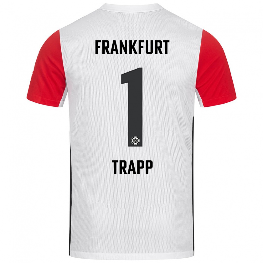 Kandiny Férfi Kevin Trapp #1 Fehér Piros Hazai Jersey 2024/25 Mez Póló Ing