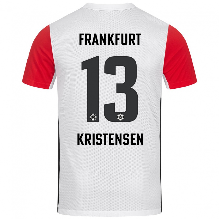 Kandiny Férfi Rasmus Kristensen #13 Fehér Piros Hazai Jersey 2024/25 Mez Póló Ing