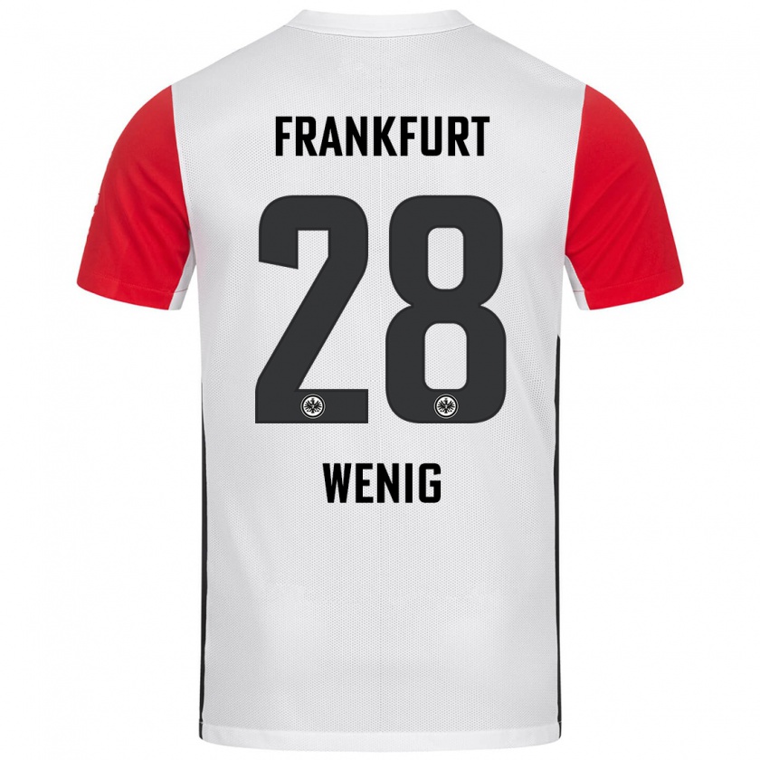 Kandiny Férfi Marcel Wenig #28 Fehér Piros Hazai Jersey 2024/25 Mez Póló Ing