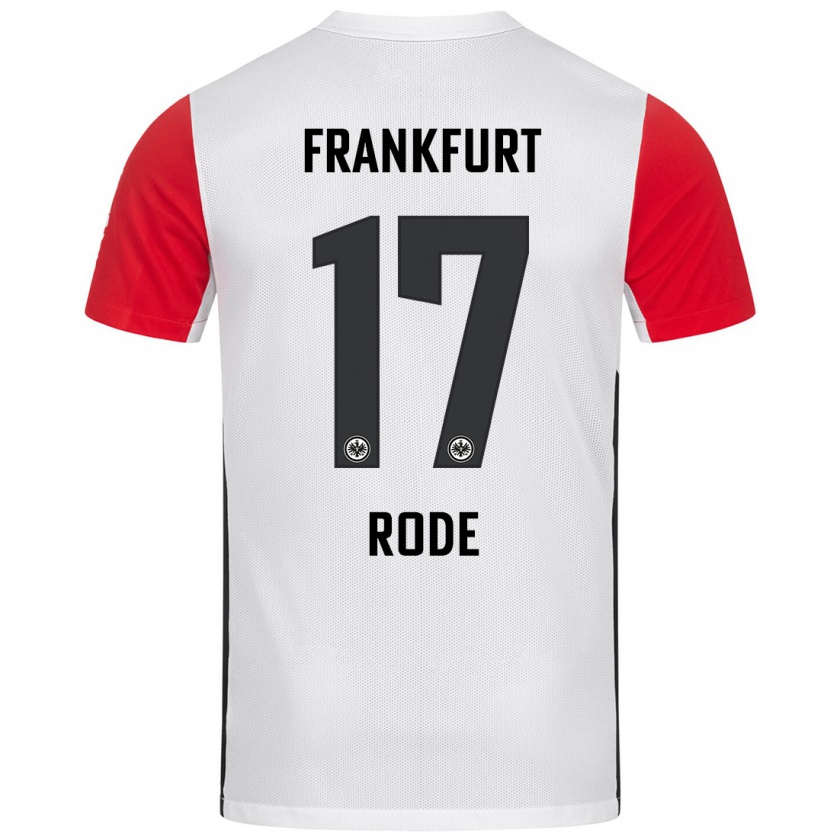 Kandiny Férfi Sebastian Rode #17 Fehér Piros Hazai Jersey 2024/25 Mez Póló Ing