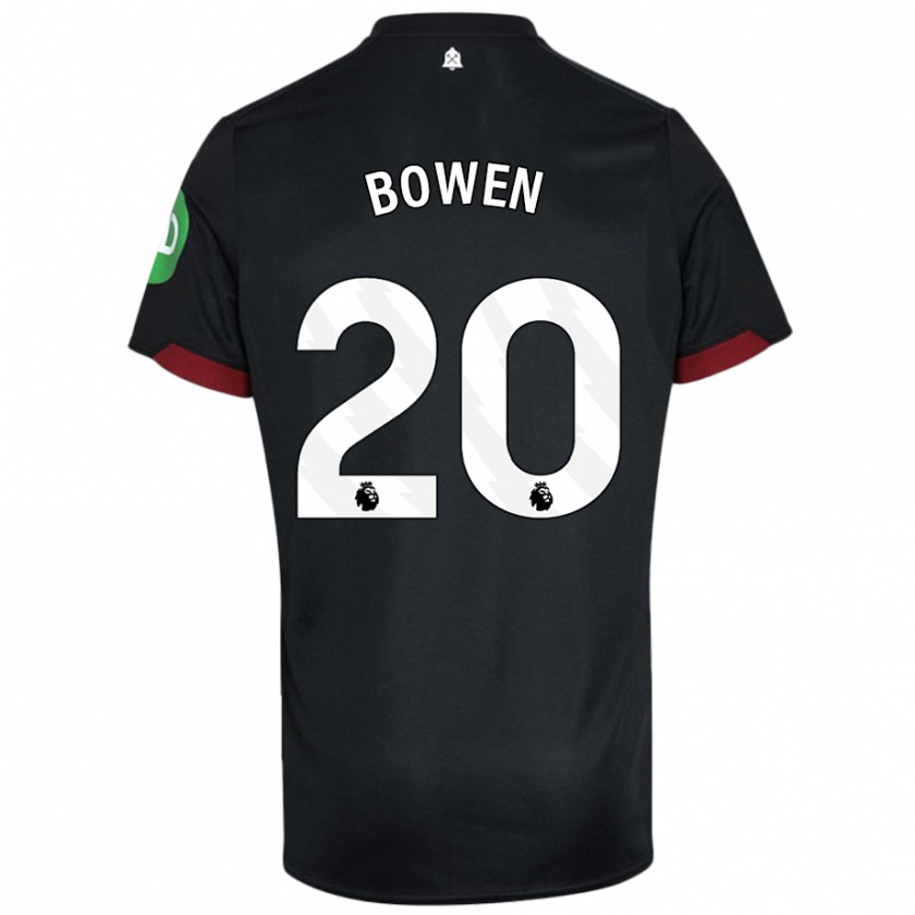 Kandiny Férfi Jarrod Bowen #20 Fekete Fehér Idegenbeli Jersey 2024/25 Mez Póló Ing