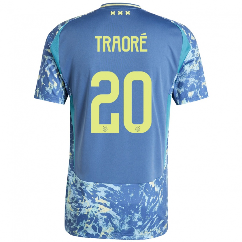 Kandiny Férfi Bertrand Traoré #20 Szürke Kék Sárga Idegenbeli Jersey 2024/25 Mez Póló Ing