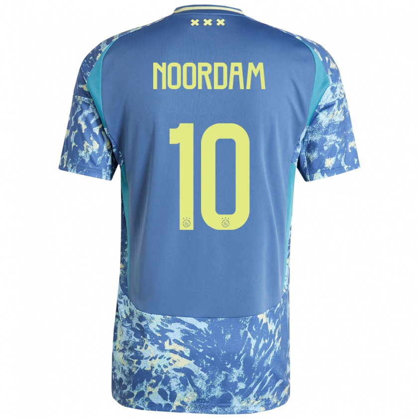 Kandiny Férfi Nadine Noordam #10 Szürke Kék Sárga Idegenbeli Jersey 2024/25 Mez Póló Ing