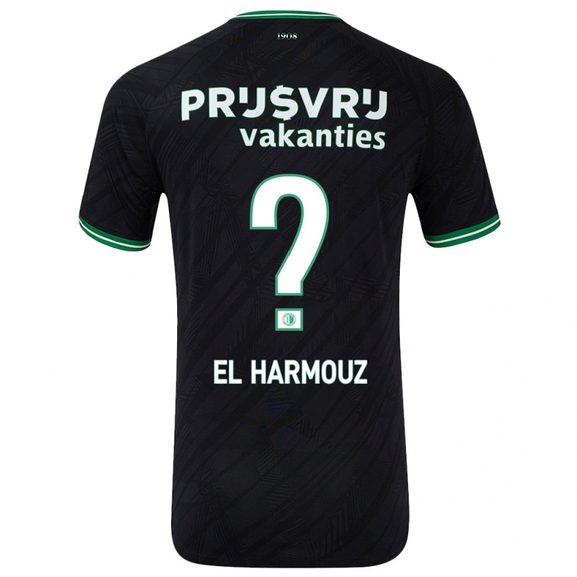 Kandiny Férfi Nassim El Harmouz #0 Fekete Zöld Idegenbeli Jersey 2024/25 Mez Póló Ing