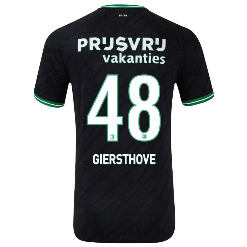 Kandiny Férfi Djomar Giersthove #48 Fekete Zöld Idegenbeli Jersey 2024/25 Mez Póló Ing