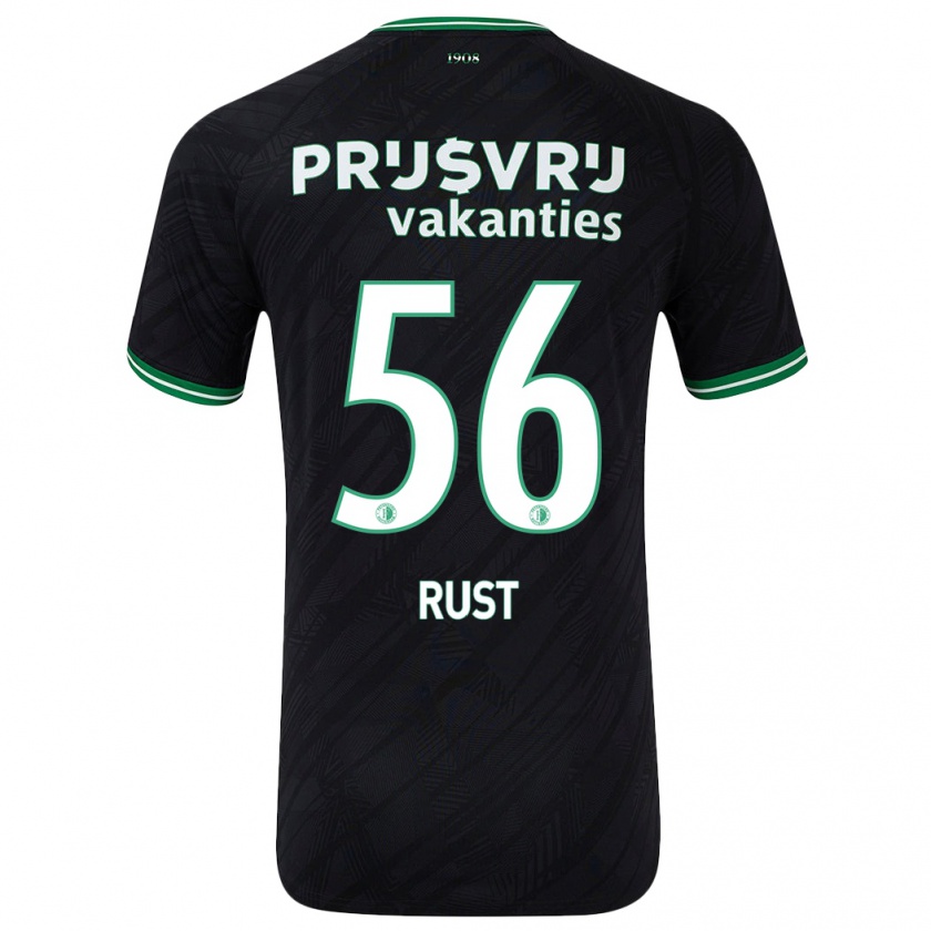 Kandiny Férfi Fabiano Rust #56 Fekete Zöld Idegenbeli Jersey 2024/25 Mez Póló Ing