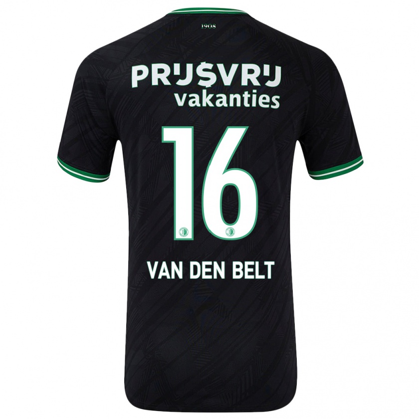 Kandiny Férfi Thomas Van Den Belt #16 Fekete Zöld Idegenbeli Jersey 2024/25 Mez Póló Ing