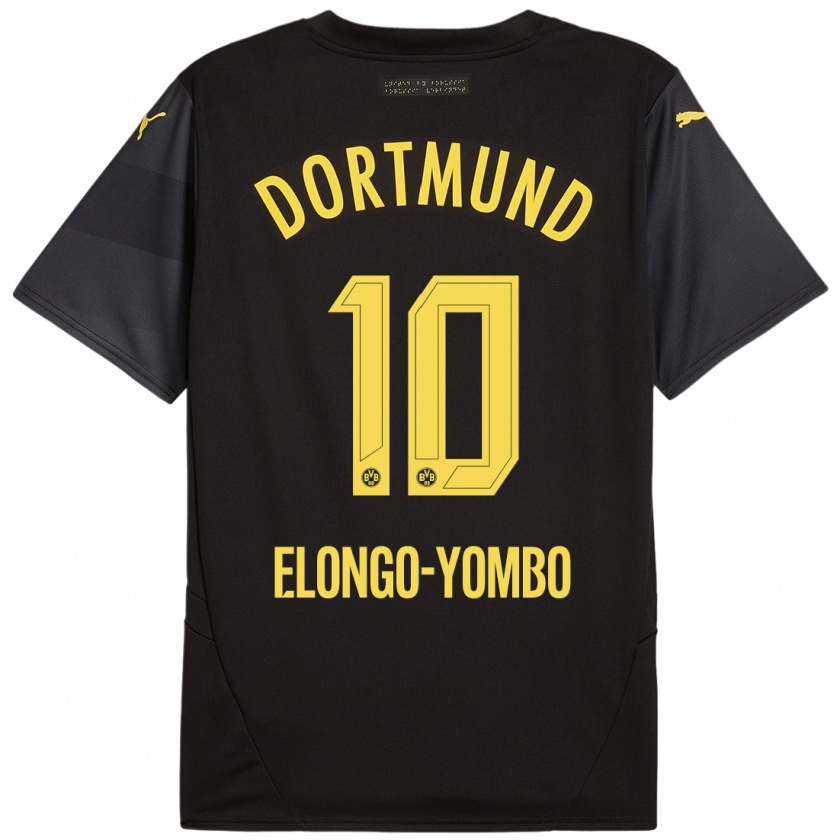 Kandiny Férfi Rodney Elongo-Yombo #10 Fekete Sárga Idegenbeli Jersey 2024/25 Mez Póló Ing