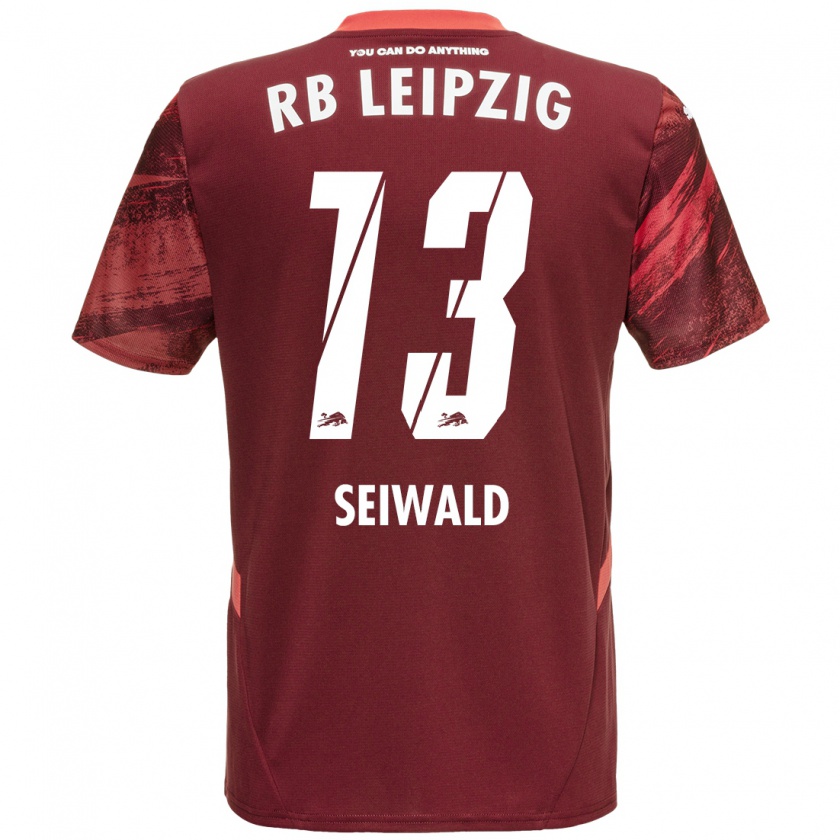 Kandiny Férfi Nicolas Seiwald #13 Burgundia Idegenbeli Jersey 2024/25 Mez Póló Ing