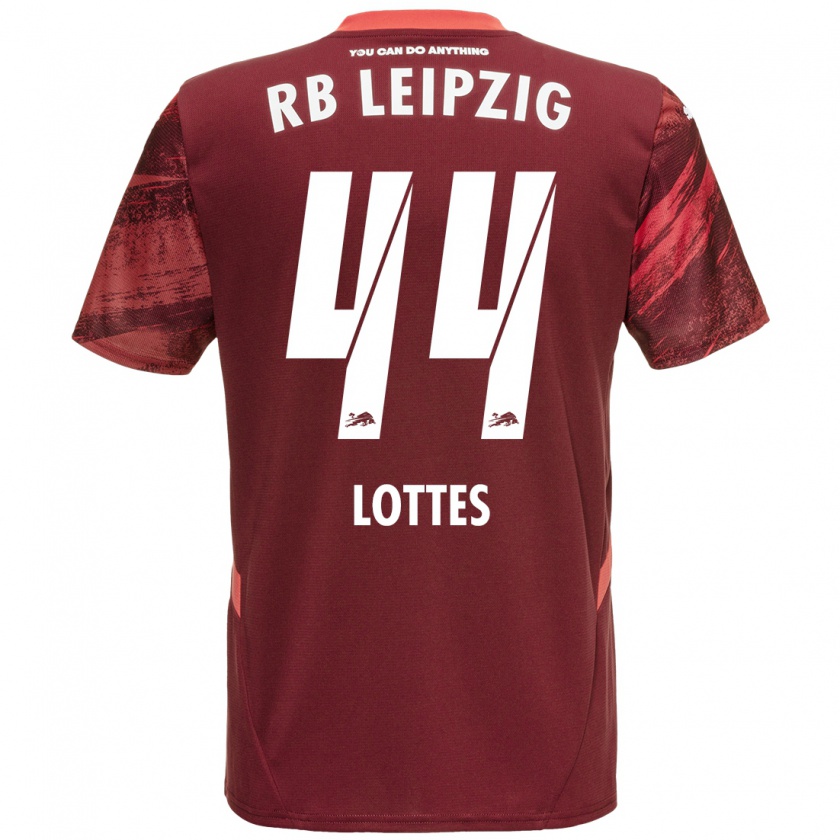 Kandiny Férfi Benjamin Lottes #44 Burgundia Idegenbeli Jersey 2024/25 Mez Póló Ing