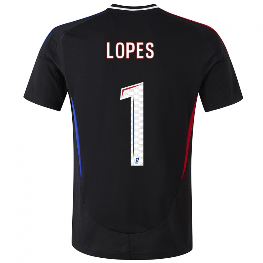 Kandiny Férfi Anthony Lopes #1 Fekete Idegenbeli Jersey 2024/25 Mez Póló Ing