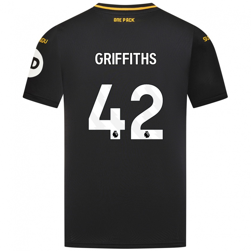 Kandiny Férfi Harvey Griffiths #42 Fekete Idegenbeli Jersey 2024/25 Mez Póló Ing