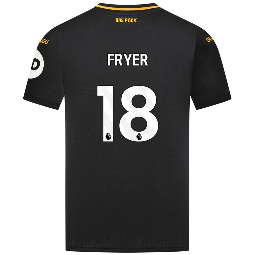 Kandiny Férfi Hannah Fryer #18 Fekete Idegenbeli Jersey 2024/25 Mez Póló Ing