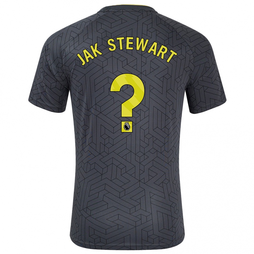 Kandiny Férfi Jak Stewart #0 Fekete Sárga Idegenbeli Jersey 2024/25 Mez Póló Ing