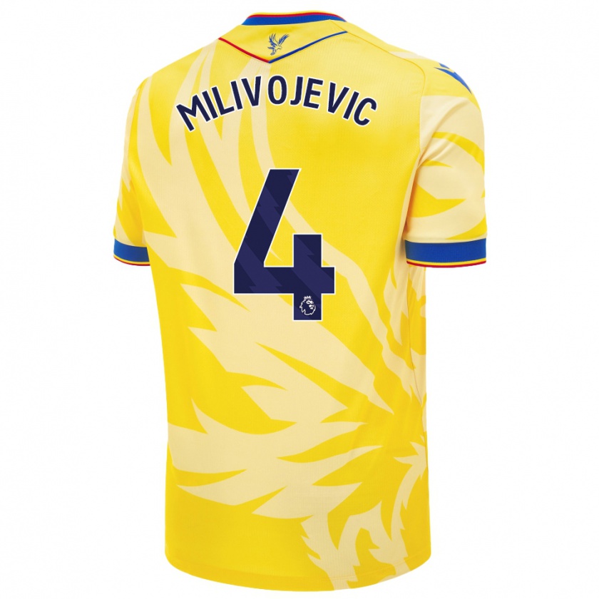 Kandiny Férfi Luka Milivojevic #4 Sárga Idegenbeli Jersey 2024/25 Mez Póló Ing