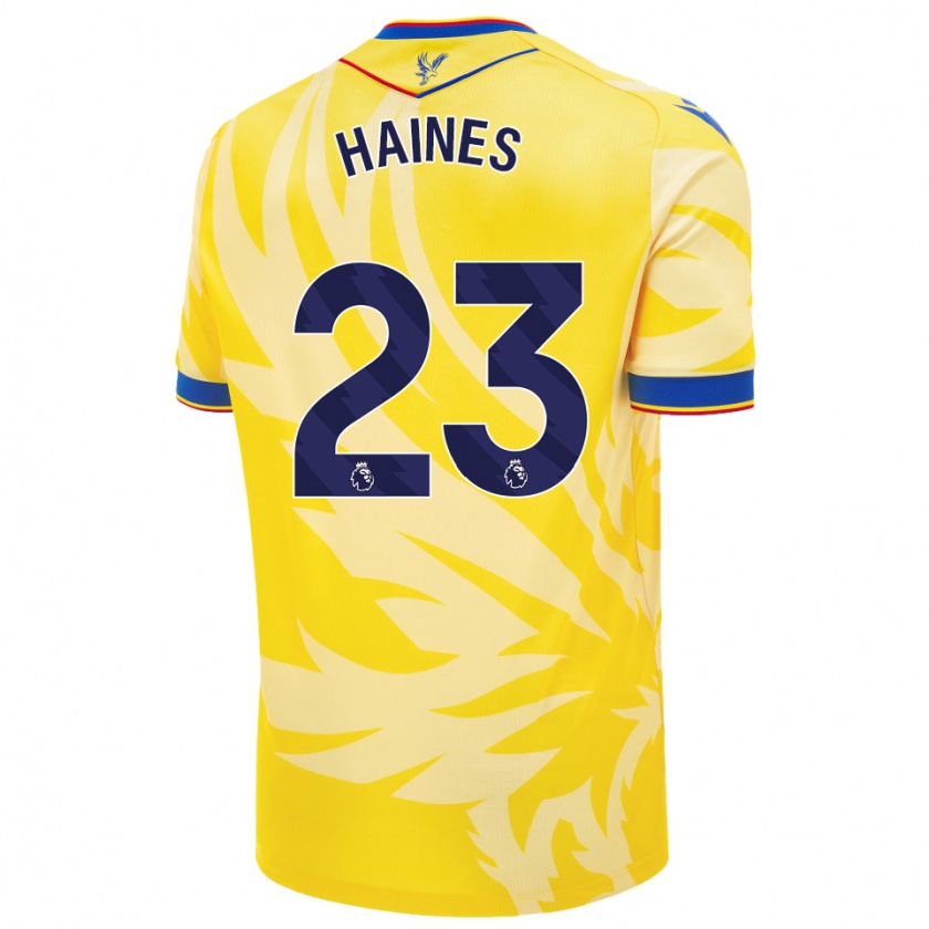 Kandiny Férfi Coral-Jade Haines #23 Sárga Idegenbeli Jersey 2024/25 Mez Póló Ing