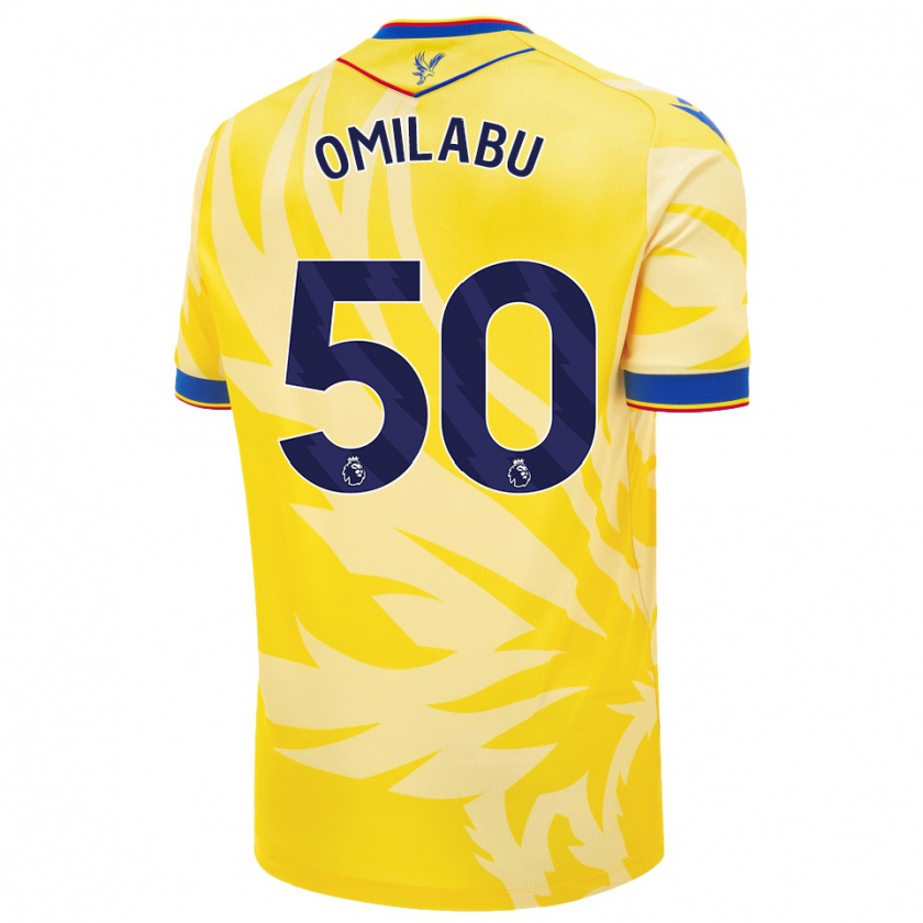 Kandiny Férfi David Omilabu #50 Sárga Idegenbeli Jersey 2024/25 Mez Póló Ing