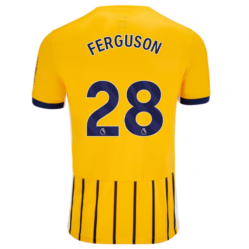 Kandiny Férfi Evan Ferguson #28 Arany Kék Csíkos Idegenbeli Jersey 2024/25 Mez Póló Ing