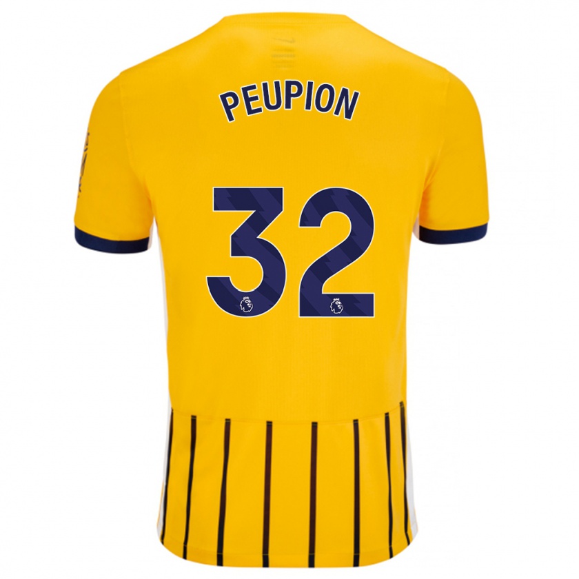 Kandiny Férfi Cameron Peupion #32 Arany Kék Csíkos Idegenbeli Jersey 2024/25 Mez Póló Ing