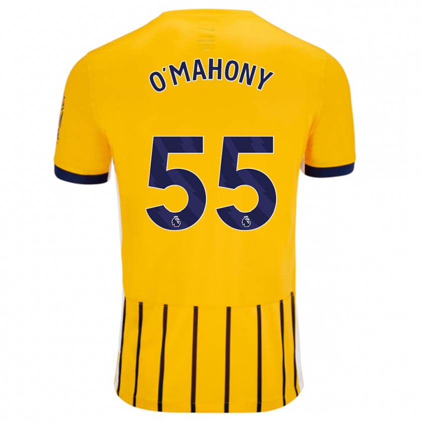 Kandiny Férfi Mark O'mahony #55 Arany Kék Csíkos Idegenbeli Jersey 2024/25 Mez Póló Ing